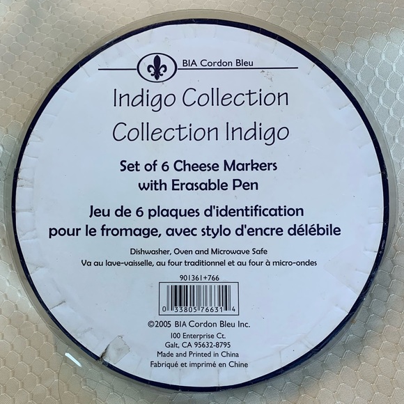 BIA Cordon Bleu Indigo set of 6 cheese markers and pen - Picture 3 of 3